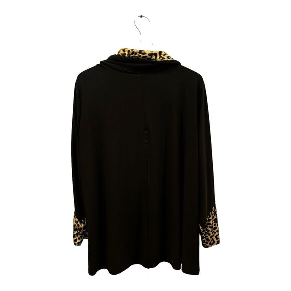 Ali Miles Animal Print Cowl Neck Drawstring Tunic Top Size 2X Lagenlook - Picture 4 of 6